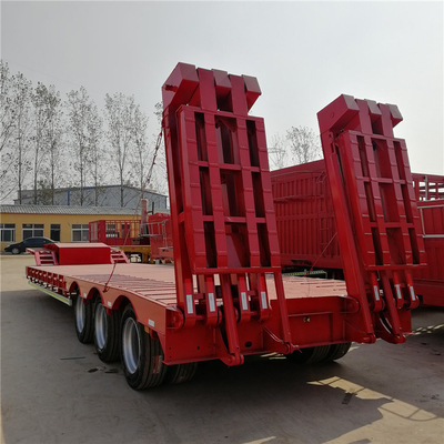 4 assi Lowboy Semi-remolchi a letto basso per il trasporto di escavatori da 60 70 80 tonnellate