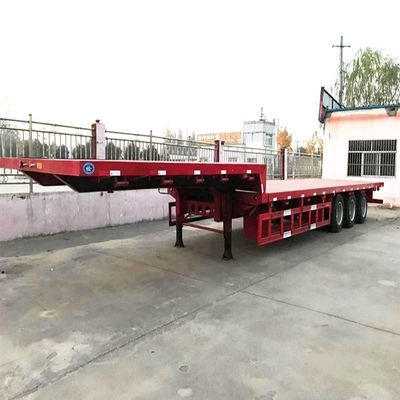 Semi-remolchi in acciaio a letto piatto 20FT 40FT 3/4/5 assi a letto basso per il trasporto di container