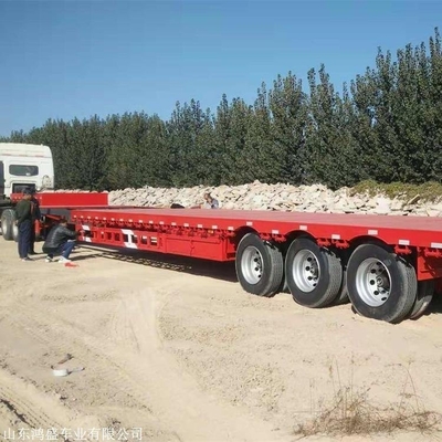 Semi-remolchi in acciaio a letto piatto 20FT 40FT 3/4/5 assi a letto basso per il trasporto di container