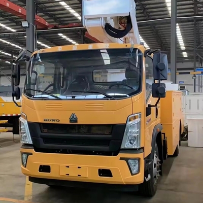 4x2 Truck a ruote motrici montato 25m Veicolo di lavoro aereo con piattaforma e freno di taglio
