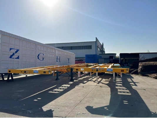 2 assi 20FT Container Skeleton Semi-trailer per Terminal Port Truck Chassis in acciaio