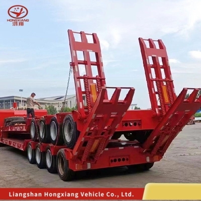 Personalizzazione 80 Tonnes Gooseneck Low Loader/Lowbed/Lowboy Low Bed Trailer con 3 assi