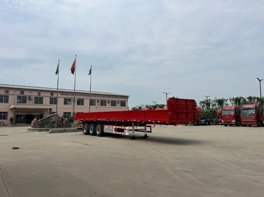 Contenitore piatto a tre assi e semirimorchio per camion multiuso a sfero con 1