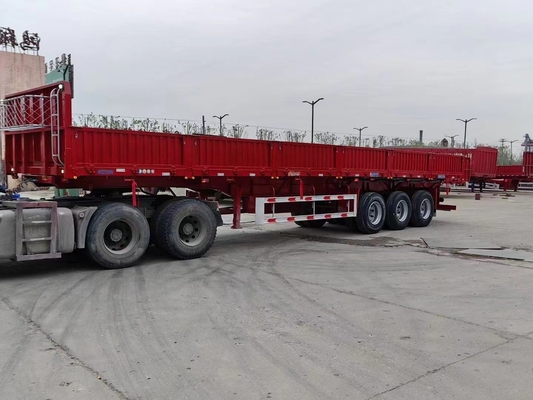 Contenitore piatto a tre assi e semirimorchio per camion multiuso a sfero con 1