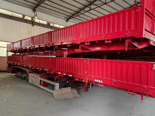 Contenitore piatto a tre assi e semirimorchio per camion multiuso a sfero con 1