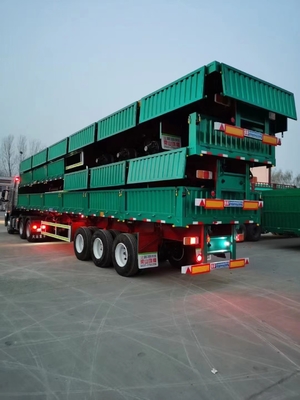 Contenitore piatto a tre assi e semirimorchio per camion multiuso a sfero con 1