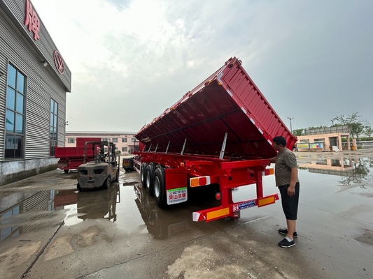 50 tonnellate di recinzione laterale del rimorchio del camion merci semirimorchio ABS sistema di frenatura antiblocco 1