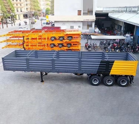 Semirimorchio a tre assi a parete laterale, rimorchio per carico a granello di tipo recinzione, capacità 5,5 tonnellate