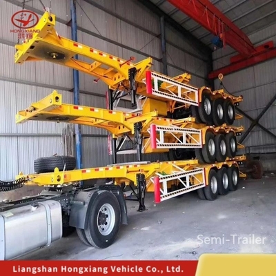 40FT Container Flatbed Low Bed Framework Skeleton Semi-Trailer Fence estensibile