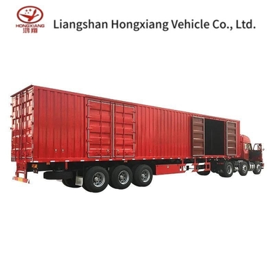 Camionette Dry Van Box Cargo Truck Container Semi-trailer con doppio sistema di frenatura anteriore