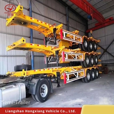 Skeleton Multi Axle Heavy Low Bed/Lowbed Ramp/Drop Deck Gooseneck Flatbed/Skeleton Semi Truck Trailer Lowboy 5,5 tonnellate