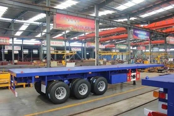 8.12.16 pneumatici 3/4 asse 60 tonnellate Container Transport Flat Deck Truck Trailer Semi-trailer