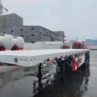 Semi-rimorchio piatto a tre assi da 5,5 tonnellate per container pesanti