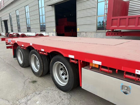 Sistema di frenata ABS antiblocco Semirimorchio piatto a tre assi di acciaio da trasporto