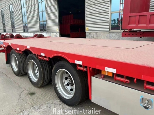 60 tonnellate 3/4 assi rimorchio autocarro a piatta pianta per contenitori non autocarri