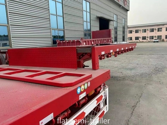 60 tonnellate 3/4 assi rimorchio autocarro a piatta pianta per contenitori non autocarri