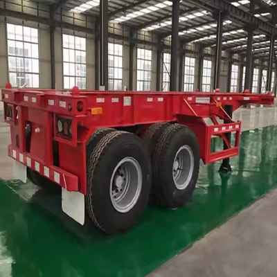 Semi-camion con contenitore scheletrico e sistema di frenatura a doppia linea