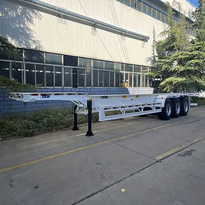 Chassis di container auto-dumping per il trasporto mediante sistema di frenatura a doppia linea immobilizzato